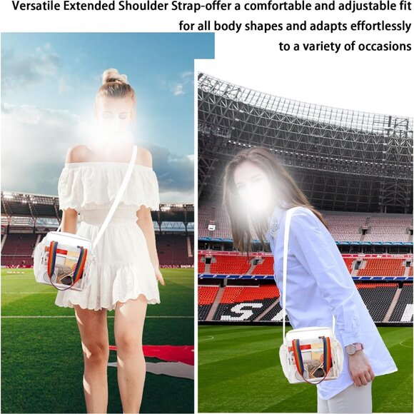Versatile Clear Tote Bag with Adjustable Strap - Perfect for Concerts & Sports - Picture 4 of 5